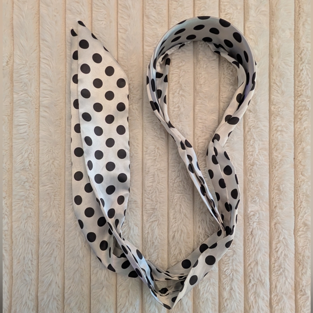 ✳️ FREE w/ Bundle - Polka Dot Silk Scarf Headband